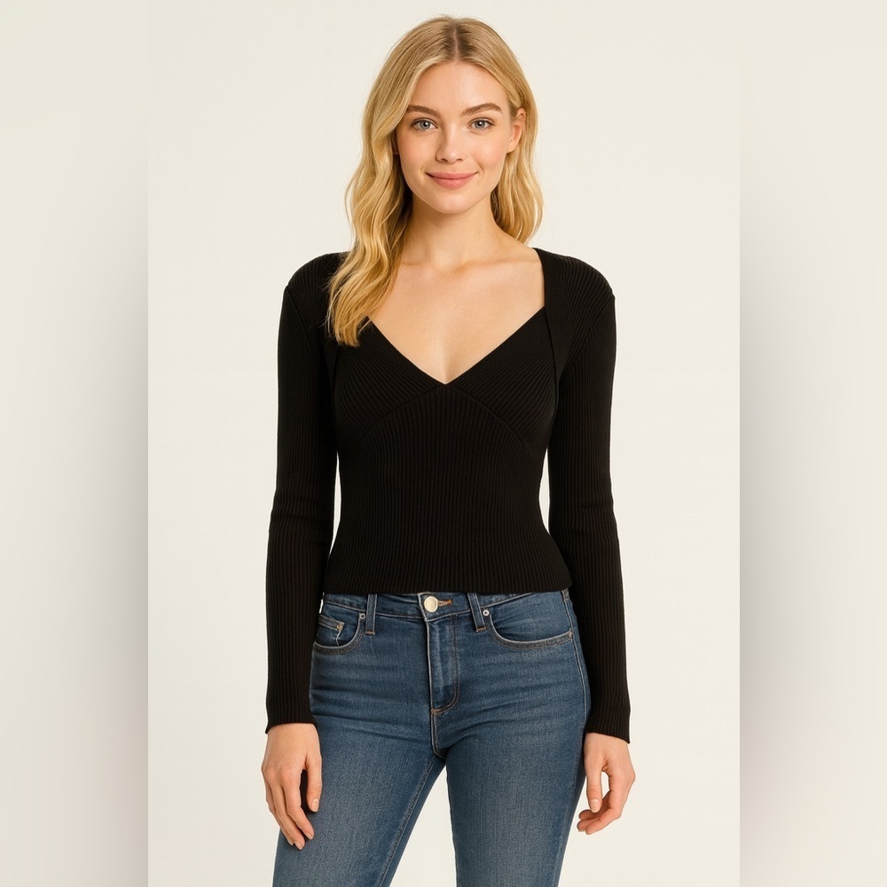 NEW Camila Coelho Long Sleeve Blouse Color Black Size Small